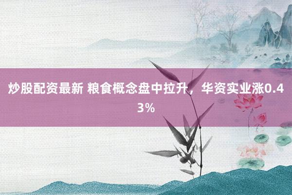 炒股配资最新 粮食概念盘中拉升，华资实业涨0.43%