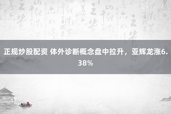 正规炒股配资 体外诊断概念盘中拉升，亚辉龙涨6.38%